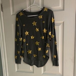 Chaser long sleeve with Metallic Gold Star Accents